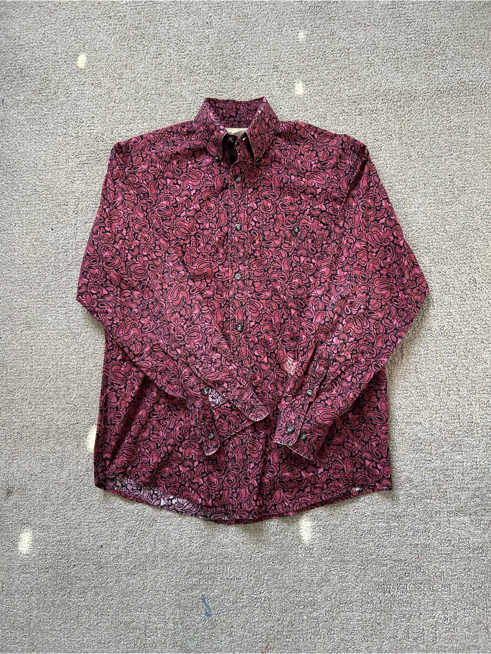 Wrangler 20X George Strait Competition Shirt Mens Pink Paisley Long Sleeve Sz: S